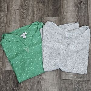 Bundle (2) Carolina Belle Montreal Short Sleeve Blouse Flowy Top Size Medium